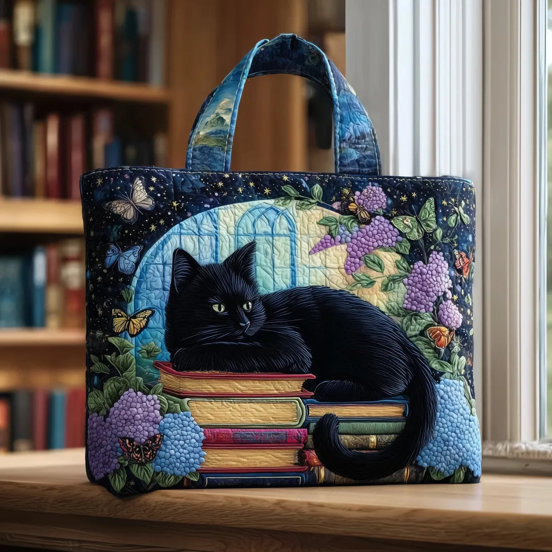 Artisan Tote - Black Cat on Books